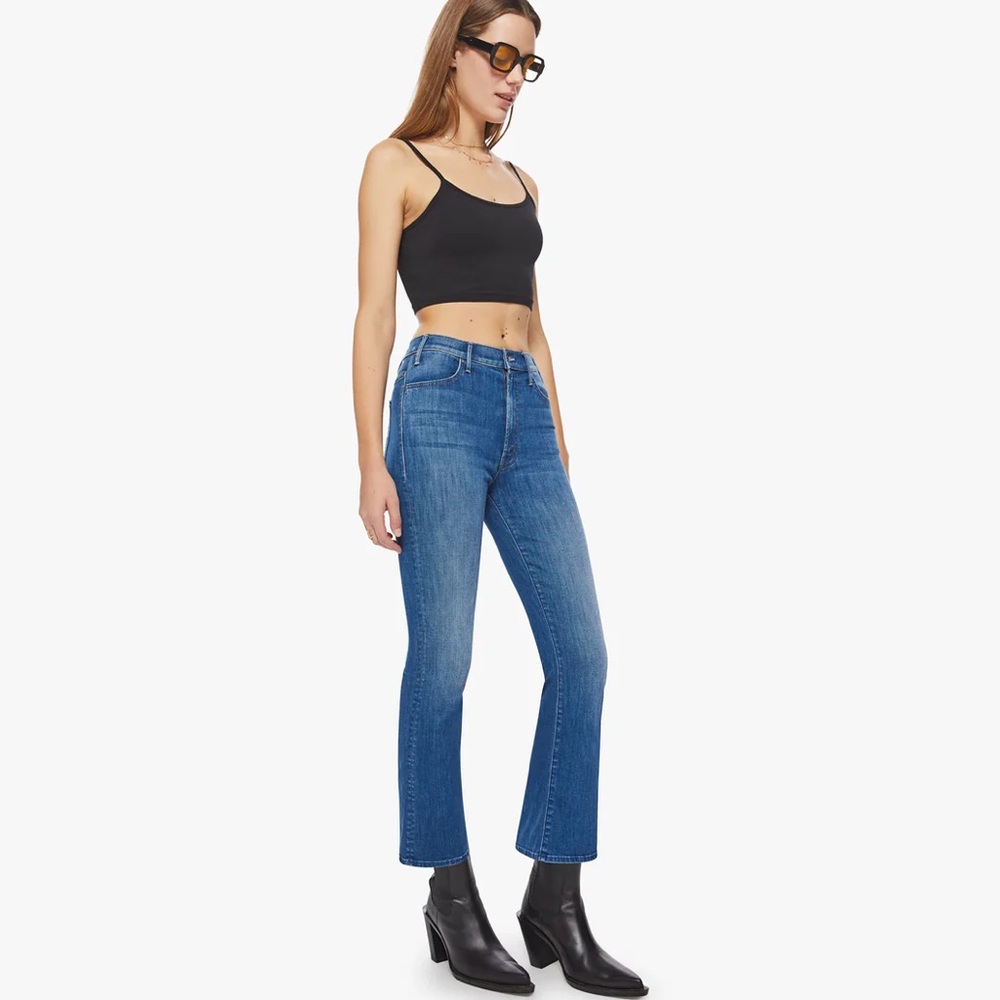 MOTHER The Hustler Ankle Jeans - Hemmed | High Rise Kick Flare Crop Designer 👖